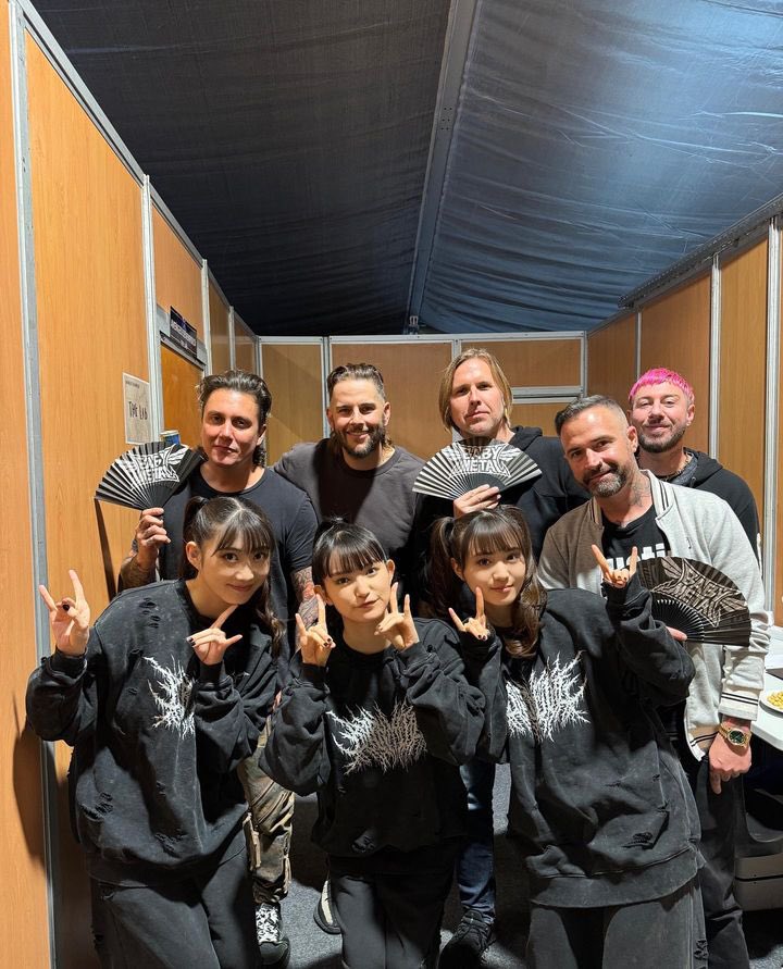 synshining's tweet photo. Avenged Sevenfold with Baby Metal at Resurrection Fest 2024🔥 https://t.co/Su8YfPCToN