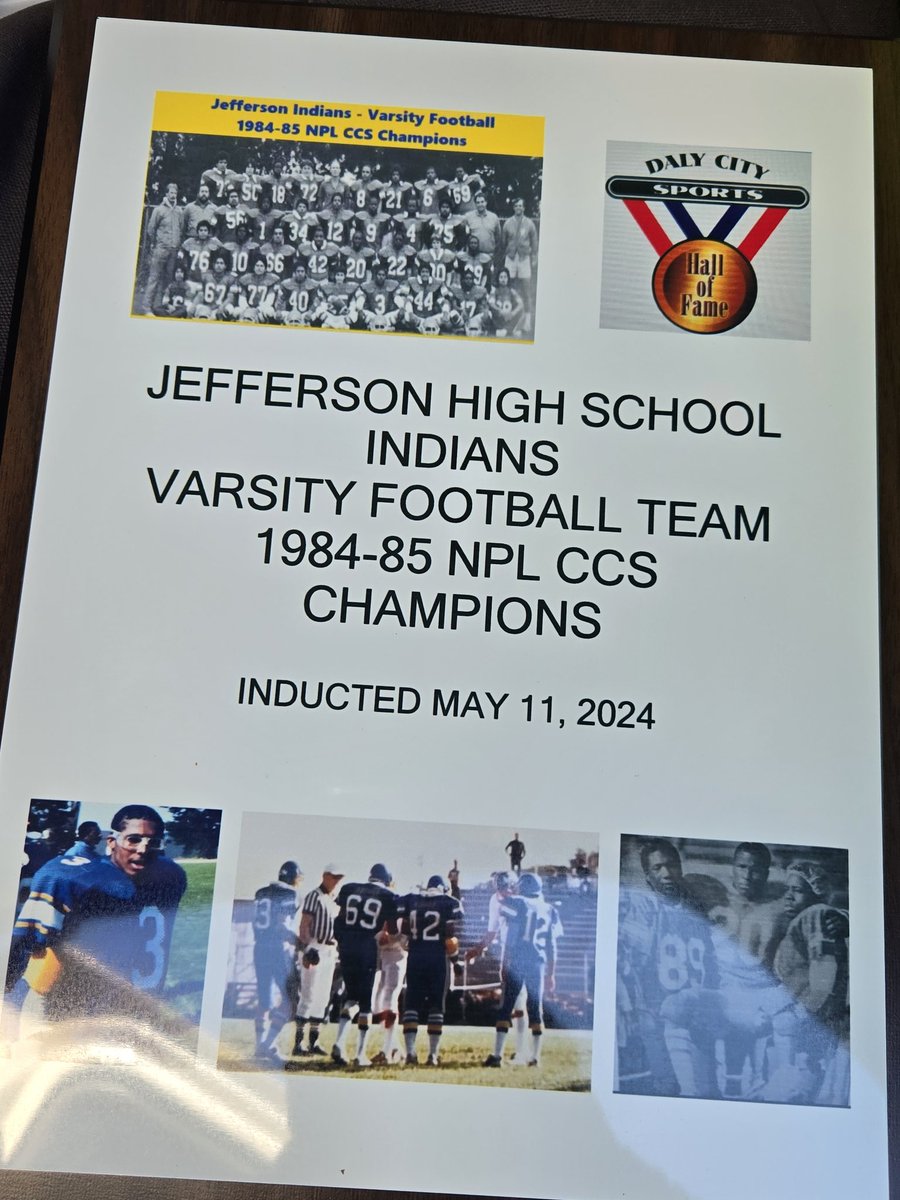Just received my Hall of Fame Plaque.  God bless all of my Teamates  and Choaches!