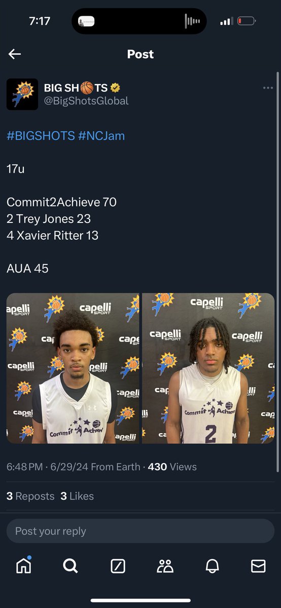 Treyxx_12's tweet photo. Day 1 Bigshots #NCJAM  @BigShotsGlobal  @commit2achieve 
30.5 PPG ‼️ https://t.co/s3HLjZuJ5V