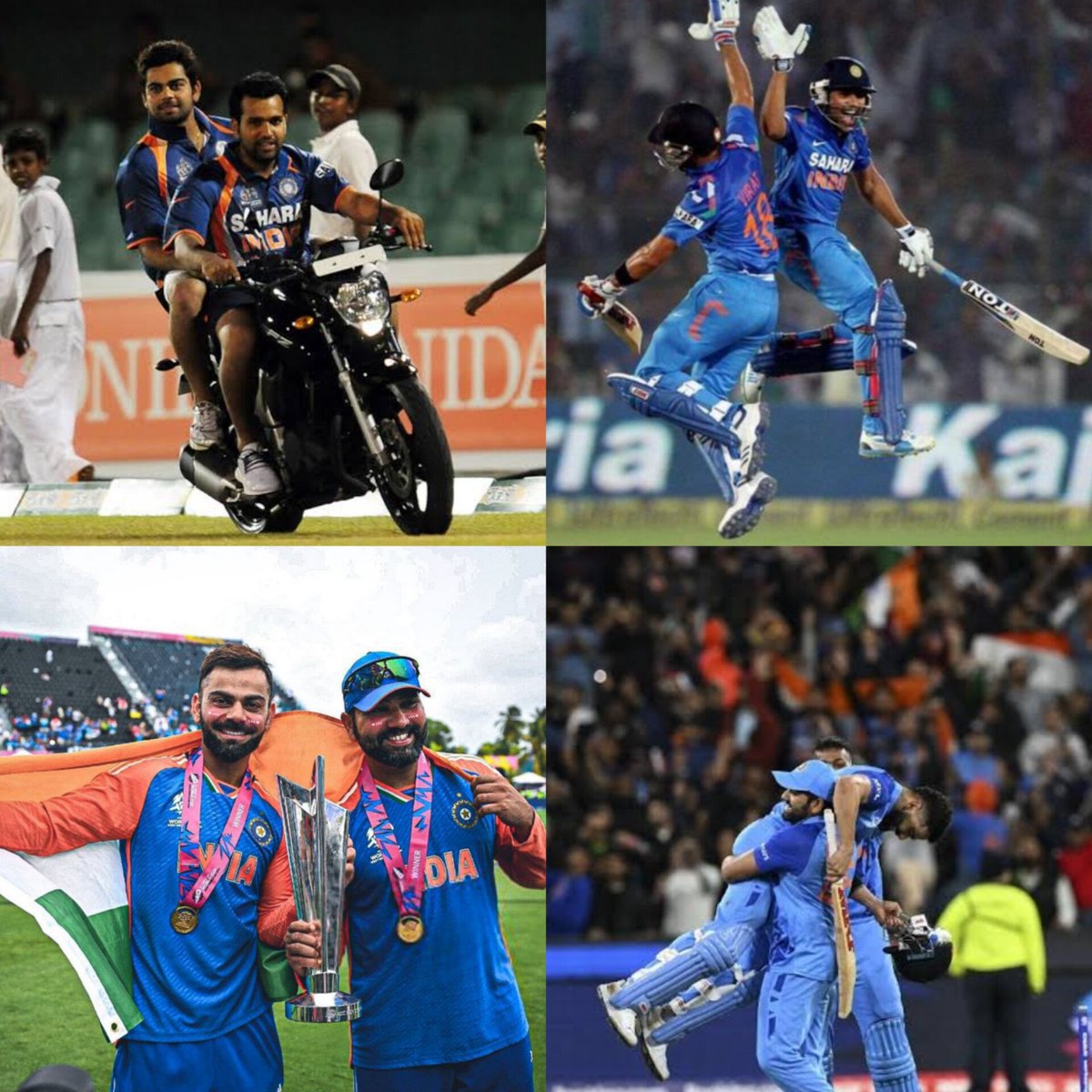 तेरी जीत मेरी जीत, तेरी हार मेरी हार। सुन ले मेरे यार।
End of an Era. Kudos to Legend trio.
Happy retirement 💝 <a href="/imVkohli/">Virat Kohli</a> <a href="/ImRo45/">Rohit Sharma</a> #RoKo #T20WorldCup2024 #Champions