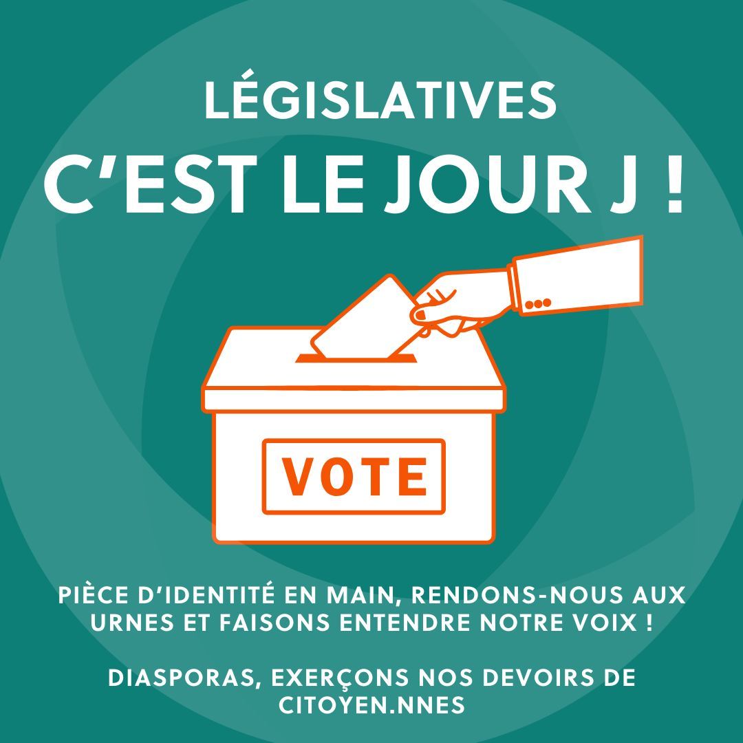 [#LEGISLATIVES] 🗳️

C’est le jour J, rendons-nous aux urnes et faisons entendre notre voix ! 📅🗣️
Diasporas, exerçons notre devoir de citoyen.ne. 🇫🇷✅

#PasSansNous #Diasporas #Legislatives2024 #Vote 🗳️