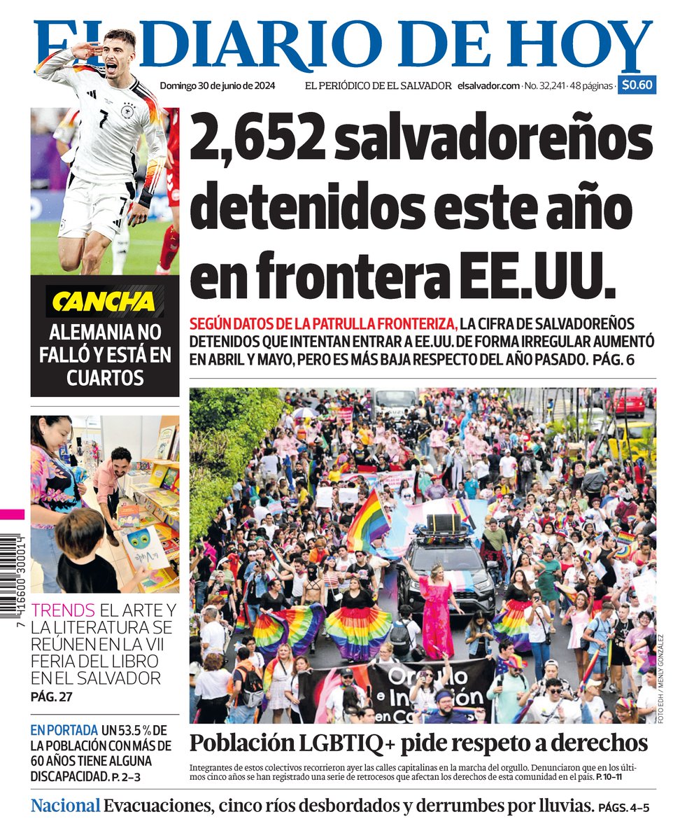 Te compartimos la portada de El Diario de Hoy de este domingo 30 de junio.

Sigue las últimas noticias en elsalvador.com