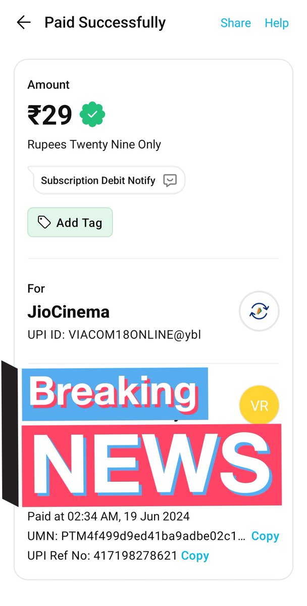 monturaid's tweet photo. @JioCinema Auto debit made on 19th June for subscription renewal but the app still asks to subscribe. Please either provide the refund or additional validity for the period of non activation. Raised complaint #4130151. https://t.co/hLUg5KKpPL