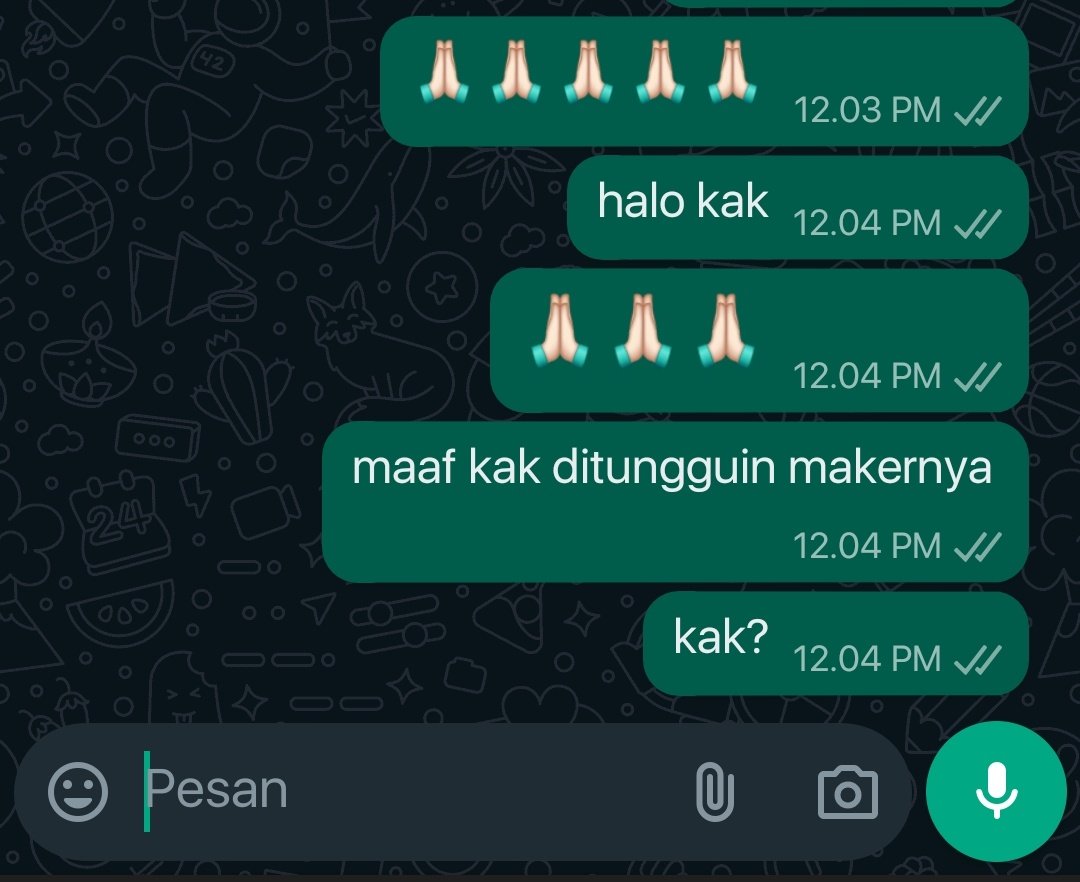 dapet cust begini nguras emosi bgt, ampun. dari jam 12 udah ditungguin, dichat, ditelfon, ga dibales, padahal udah janjian, ini gue yang diomelin admin sm maker😵‍💫.