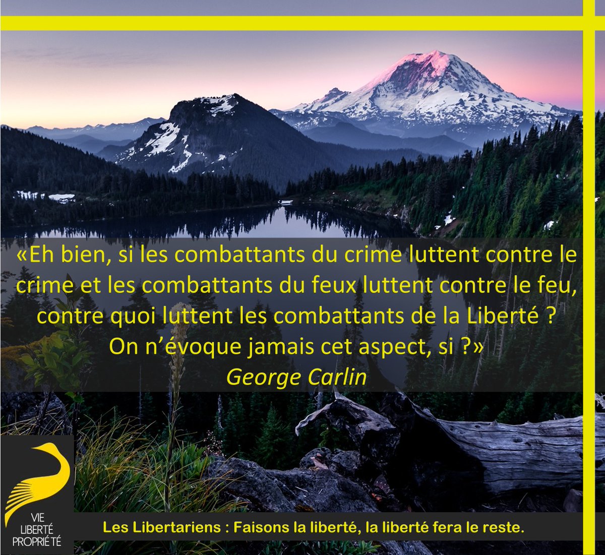 StephaneGeyres's tweet photo. Si les combattants du crime luttent contre le crime et les combattants du feux luttent contre le feu, contre quoi luttent les combattants de la liberté ? On n’évoque jamais cet aspect, si?
George Carlin
#Courage #NonAgression #Paix #RespectMutuel #MontrerLExemple #ÉlitesLibérales https://t.co/uqrZvEqh4y