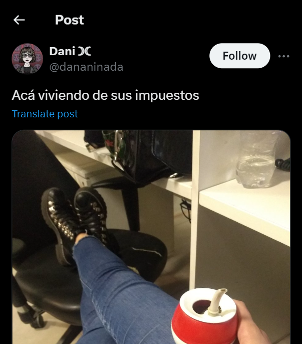 TalidanMilei's tweet photo. @dananinada JODETE HIJA DE MIL PU74. OJALA TE CAGUES DE HAMBRE https://t.co/RxbYPg4Z1M