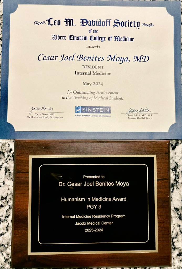 César Joel Benites Moya (@benites_moya) on Twitter photo Deeply honored to receive the Teaching and Humanism in Medicine awards in my final residency year. 🙏 Extremely grateful and motivated as I prepare for my next big step: Cardiology fellowship at <a href="/ufjaxcards/">UF Jacksonville Cardiology Fellowship</a>.
Proud to join the ranks of Jacobi alumni! 💪 <a href="/AndrewGutwein/">Andrew Gutwein MD</a> <a href="/jmcchiefs/">Jacobi Internal Medicine Chiefs</a> Deeply honored to receive the Teaching and Humanism in Medicine awards in my final residency year. 🙏 Extremely grateful and motivated as I prepare for my next big step: Cardiology fellowship at <a href="/ufjaxcards/">UF Jacksonville Cardiology Fellowship</a>.
Proud to join the ranks of Jacobi alumni! 💪 <a href="/AndrewGutwein/">Andrew Gutwein MD</a> <a href="/jmcchiefs/">Jacobi Internal Medicine Chiefs</a>