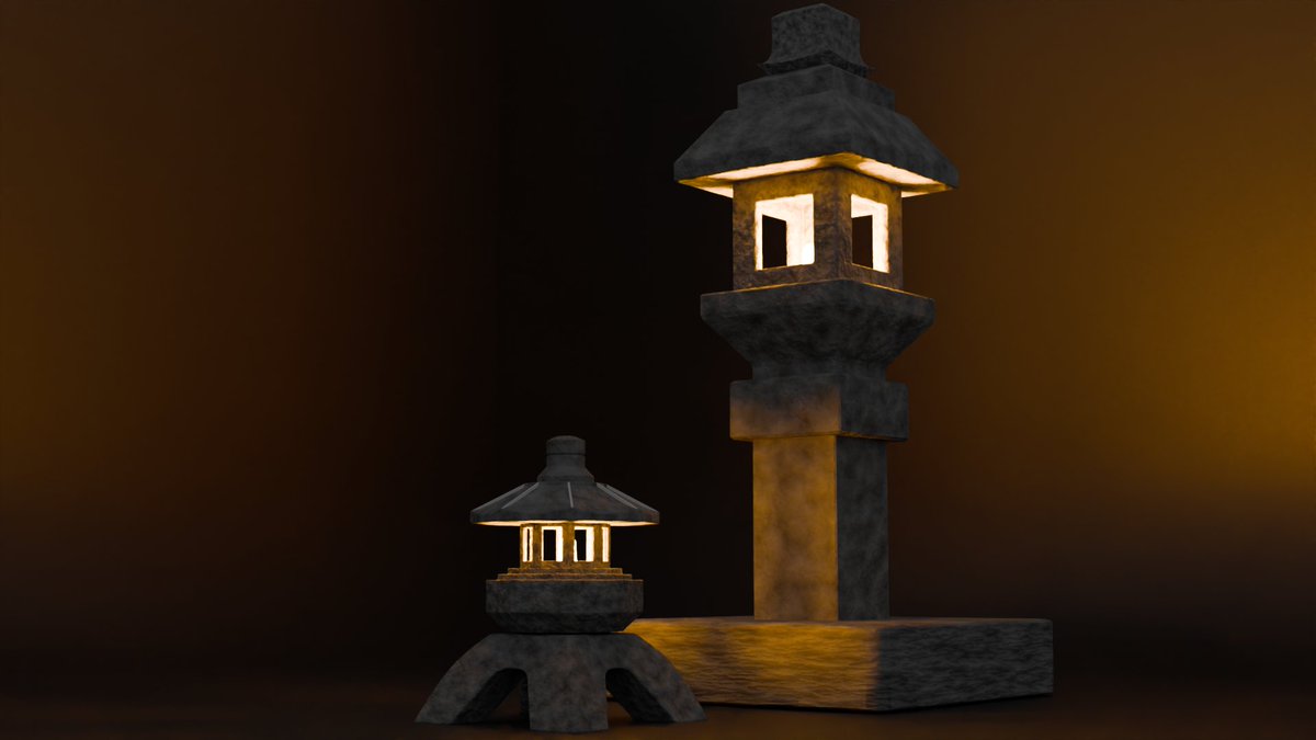 mikoshi02's tweet image. 練習　灯篭作ってみました。
うーん・・もう少し角削ったほうが良かったかな？🤔
そろそろワールド環境作れるようになりたいな。勉強しよ・・・
#blender #blender初心者 #BlenderBeginner