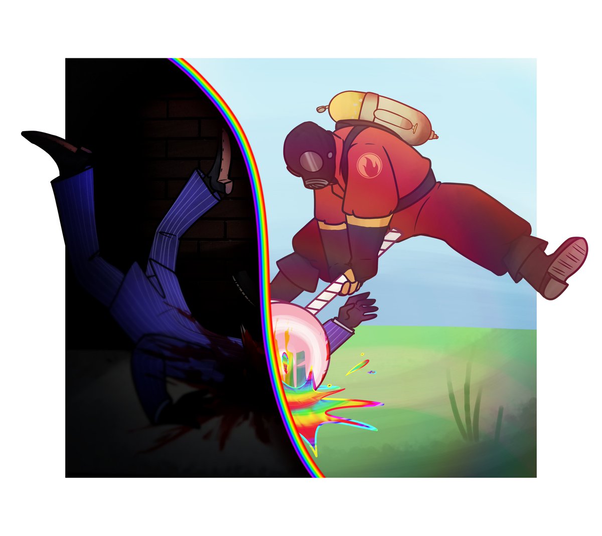 Raven_chief's tweet image. Just a pyro and Their lollichop &lt;3
#TF2 #tf2spy #tf2pyro