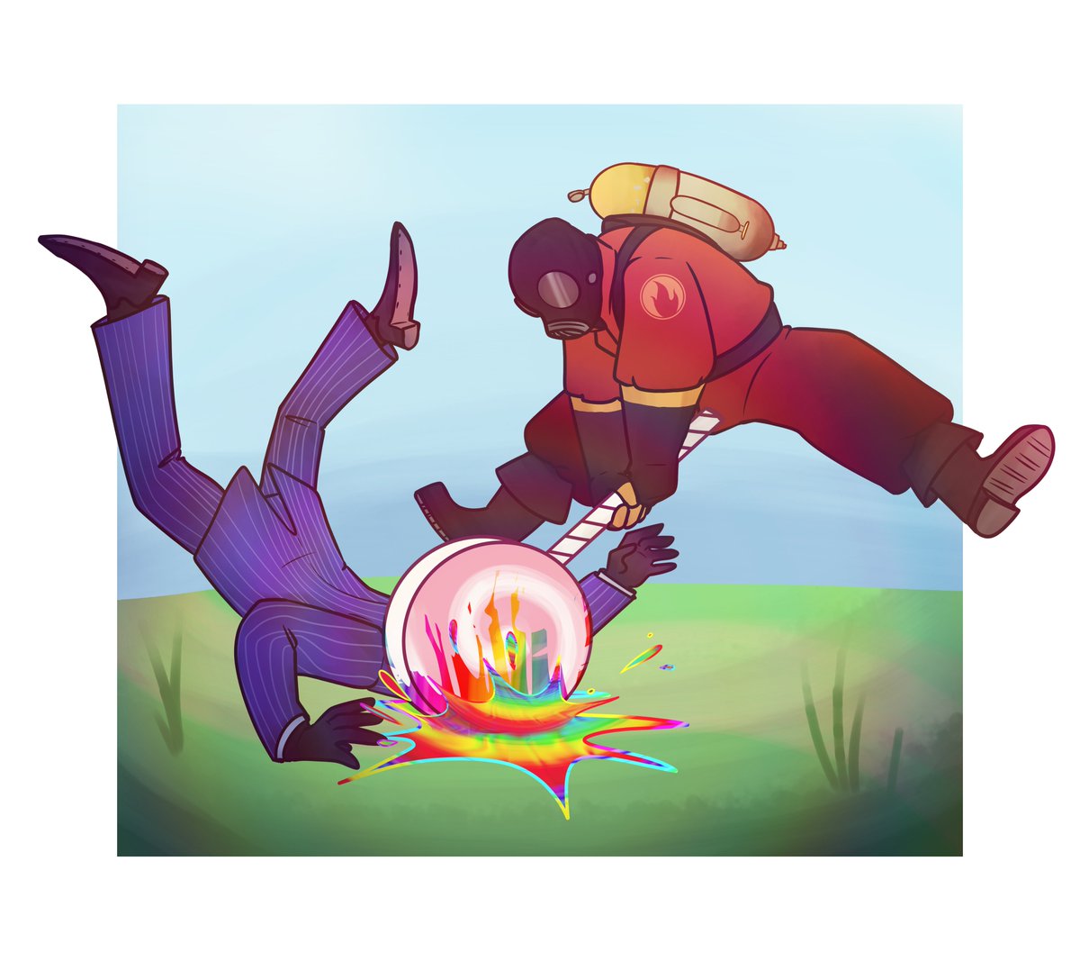 Raven_chief's tweet image. Just a pyro and Their lollichop &lt;3
#TF2 #tf2spy #tf2pyro