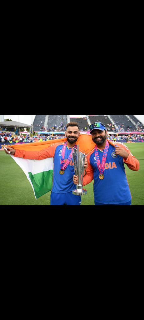 We can never thank you enough for the joy and pride you have provided to the millions of cricket lovers all over thr world. A long wait, the dream comes true. Match worthy of a final #TeamIndia #T20WorldCup2024 #BleedBlue