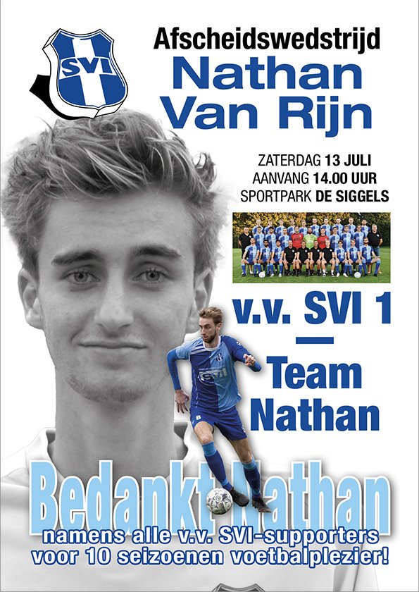 <a href="/vvsvi/">v.v. SVI</a> organiseert een afscheidswedstrijd voor Nathan van Rijn op zaterdag 13 juli.