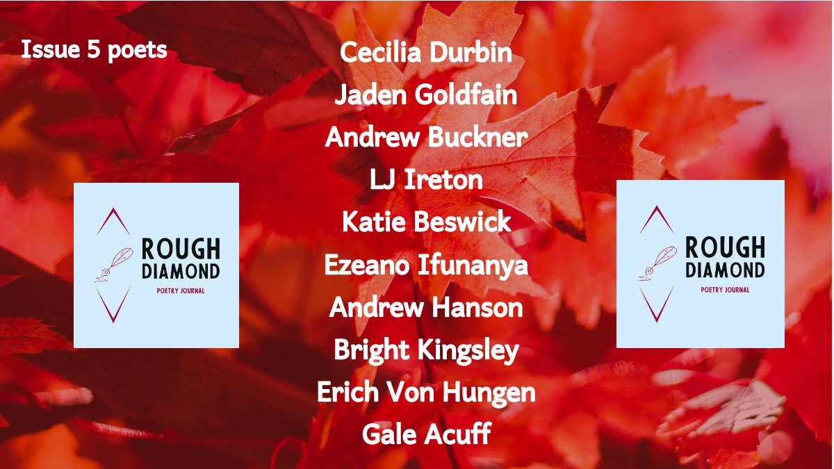 PoetryRough's tweet photo. Say HELLO to our 10 poets that have been chosen for Issue 5 and we can't wait for you to read their work soon! @j_goldfain @moviesforlife09 @LiteraryVegan @katieabeswick @Nanya_georgia @drewdles305 @PoetryForce @brightkingsleyd   #poetry #writersoftwitter 💎💎💎 https://t.co/NMt6yGb5Pt