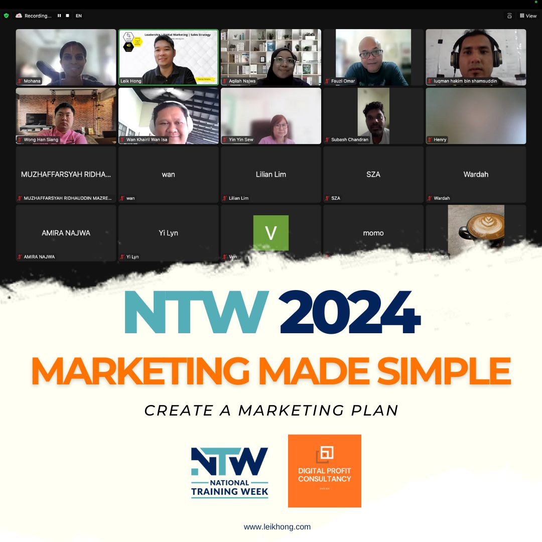 leikhong's tweet photo. ๐ Completed my national service for #NTW2024: Marketing Made Simple 2024.
Congratulations to all who signed up and joined the virtual training, wishing you the best in your endeavour.
See you in NTW 2025.
#NationalTrainingWeek
#MarketingMadeSimple
#DigitalMarketing
#HRDCorp https://t.co/XzXoZ26Wax