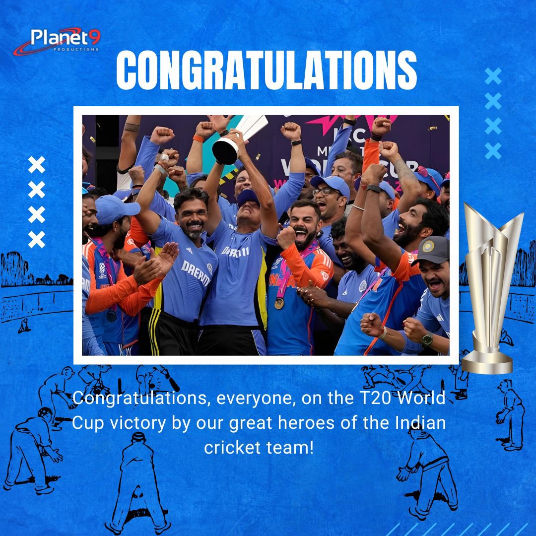 Planet9official's tweet photo. #T20WorldCup #T20WorldCup2024 #worldcup2024 #viratkholi #TeamIndiaWon #RohitSharma𓃵 https://t.co/uxVXBHy28C