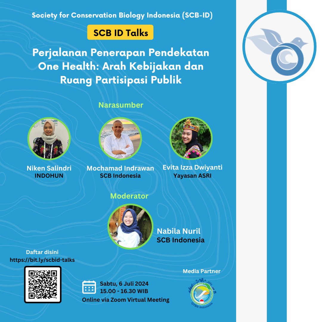 Halo SCBners! 👋🏻

Pendekatan One Health saat ini menjadi salah satu langkah mitigasi yang sangat penting agar dapat mengembangkan solusi pencegahan penyakit yang lebih efektif.

Yuk simak lebih dalam dengan join talks SCB #4
bit.ly/scbid-talks