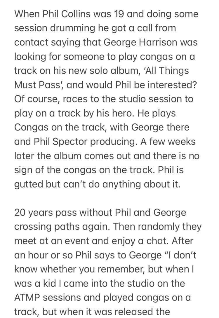 TheMonologist's tweet image. In case you didn’t love GEORGE HARRISON enough - here’s a fantastic story about him brilliantly pranking Phil Collins.