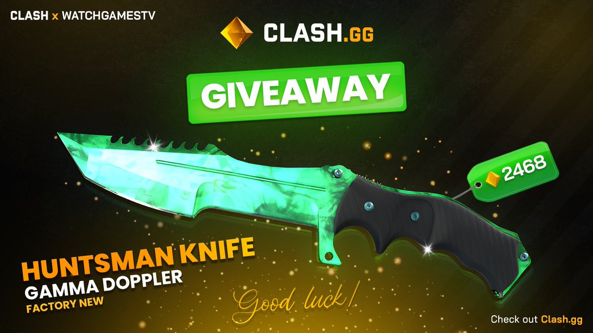 WatchGamesTV's tweet image. GIVEAWAY TIME 🎁

‼️ FACTORY NEW | HUNTSMAN KNIFE EMERALD💚 
(Worth $2,468 GEMS) 

Steps to join 👇
✅ Follow me &amp;amp; @clashdotgg  
✅ Retweet
✅ Tag 1 Friend &amp;lt;3

(ends in 7 days)