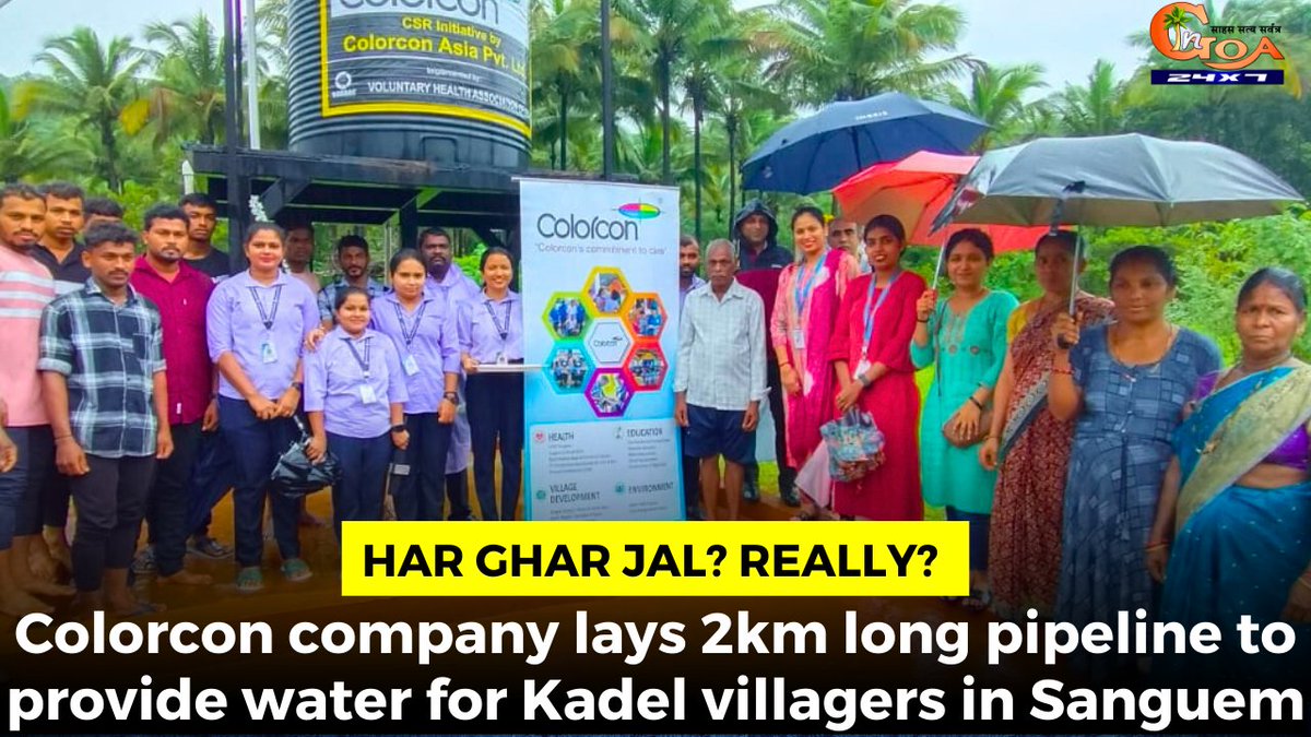 InGoa24x7's tweet photo. Har Ghar Jal? Really? Colorcon company lays 2km long pipeline to provide water for Kadel villagers in Sanguem
WATCH : https://t.co/GPUNI4D0sr
#Goa #GoaNews #pipeline #water #Kadel #Colorcon https://t.co/1CfVIEiTpI