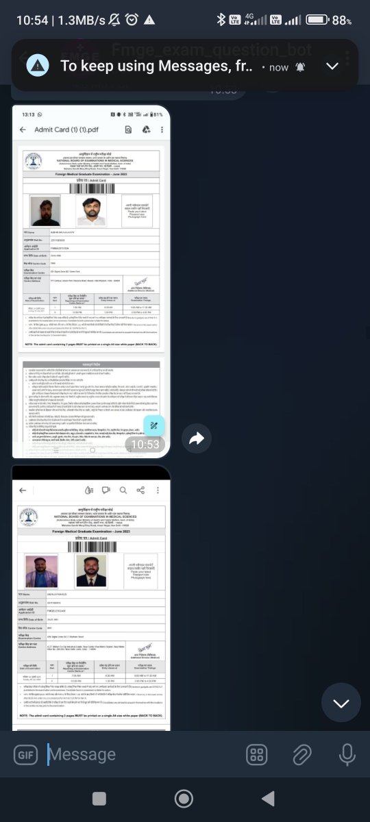 Drsana97's tweet photo. Nikkamme @NbeIndia 
#FMGE ka paper khule aam #TELEGRAM pe bik rha hai...admit card data leak ho rhe hai ...aur @MoHFW_INDIA @EduMinOfIndia soo rha hai....hadd hai yaaar......@RahulGandhi @narendramodi @nsui @ABVPVoice @varunchoudhary2 https://t.co/N294DvJymc
