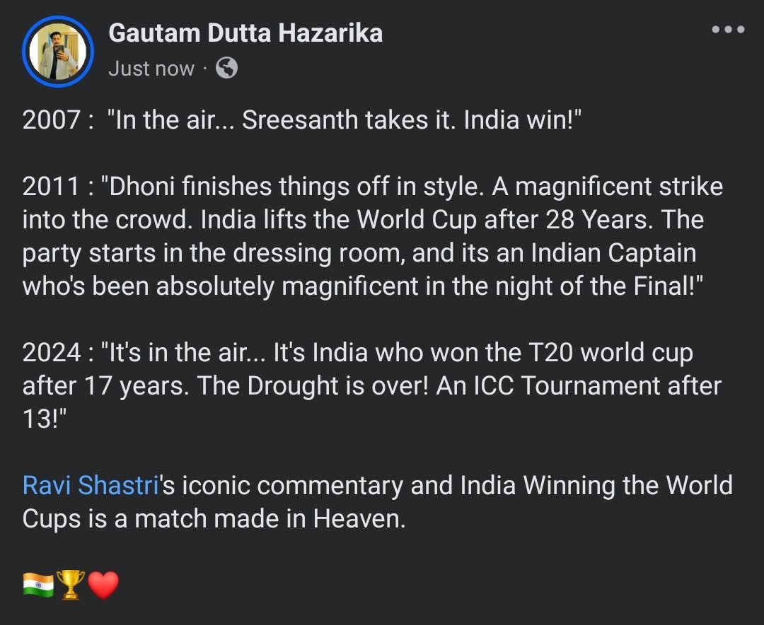 imGautamD7's tweet photo. @RaviShastriOfc @BCCI @surya_14kumar @imVkohli @ImRo45 @hardikpandya7 @yuzi_chahal @RishabhPant17 @Jaspritbumrah93 @imjadeja @arshdeepsinghh @imkuldeep18 @ybj_19 @StarSportsIndia @jatin

Champions of the World. 🇮🇳🏆❤️ https://t.co/iu7TO2lSjc