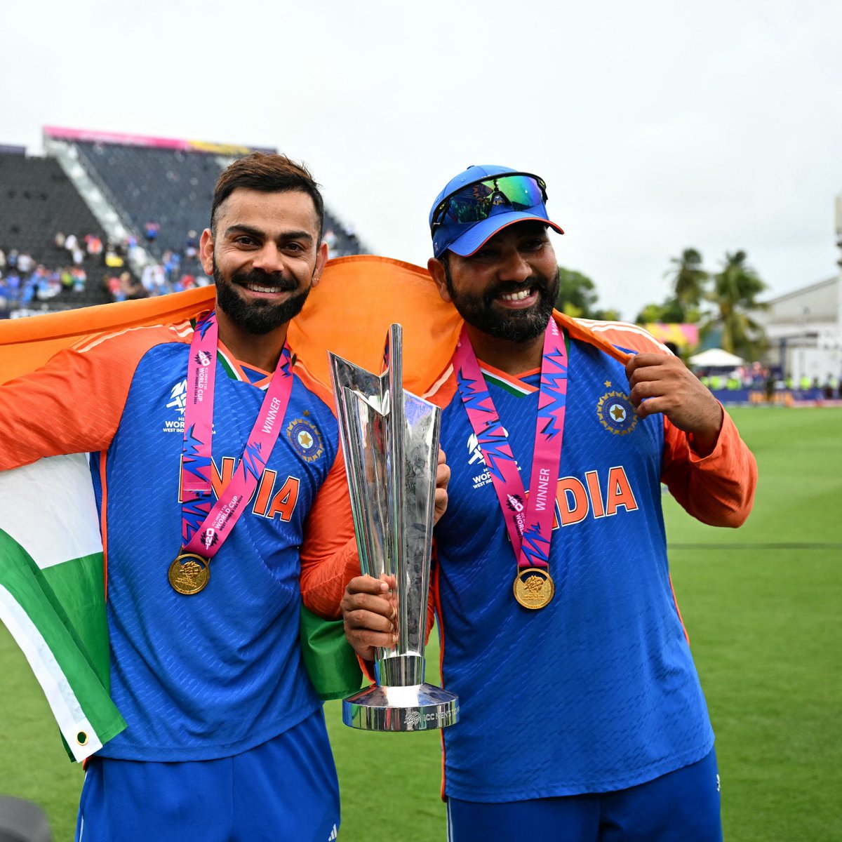 Thank you ⁦<a href="/ImRo45/">Rohit Sharma</a>⁩ and ⁦<a href="/imVkohli/">Virat Kohli</a>⁩ . What an amazing Win!!!!💐. We miss you