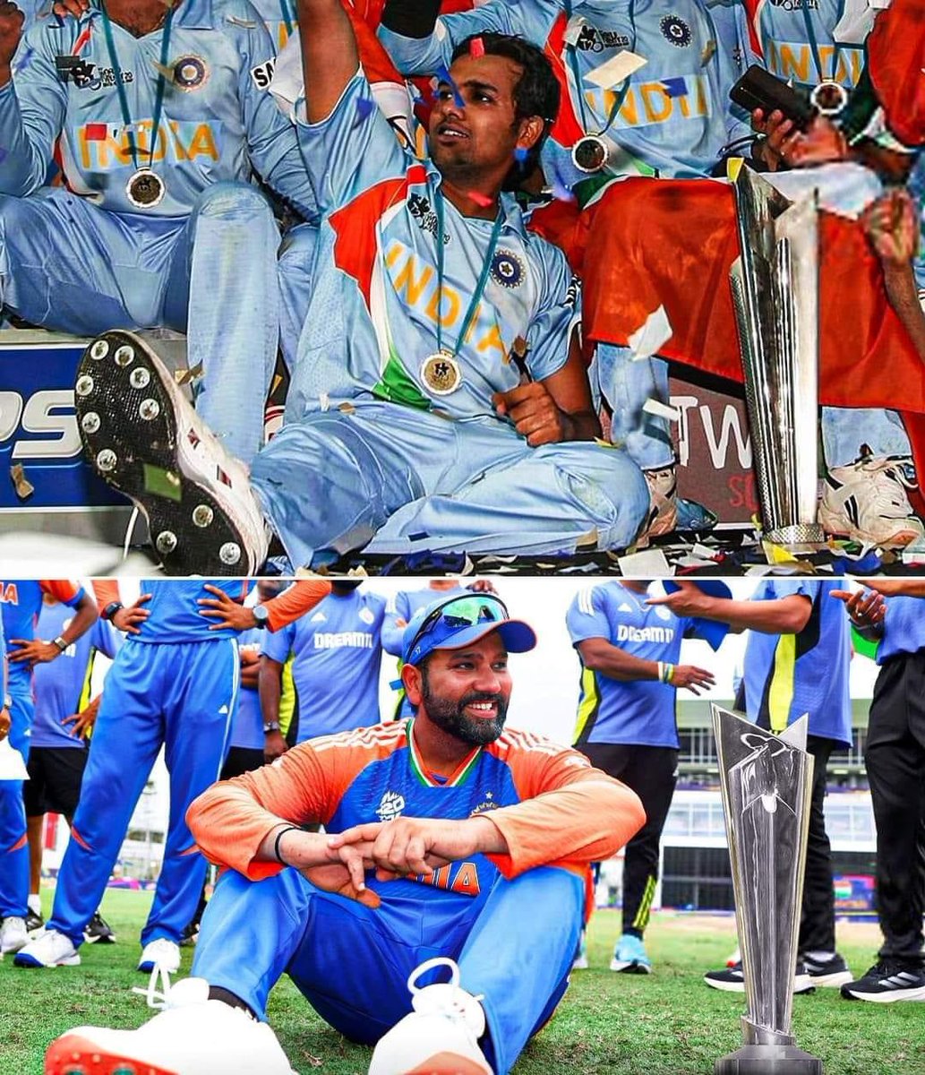 mjmarshad2's tweet photo. First T20 World Cup (2007) - 🏆
Recent T20 World Cup (2024) - 🏆

Life comes a full circle for Rohit Sharma! ✨
Starting as a t20 champion squad &amp; ending t20 career with the champions 🇮🇳👏🏻👏🏻👏🏻
#RohitSharma #T20WorldCup #Cricket #India @ImRo45 we love ❤️ you from Srilankan https://t.co/MGTzfgBvT4