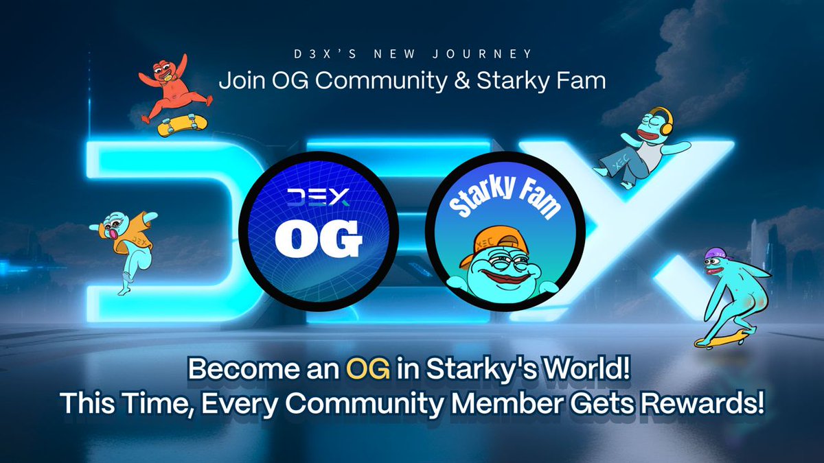 AlloyX_exchange's tweet photo. 🚨 Early Bird Alert! Join the D3X OG & Starky Communities to WIN BIG! 🐦
🌟 D3X OG: For our earliest supporters, ultimate rewards of significant #Airdrop are reserved for OG Community members
🎨 Starky Fam: Dive into a world of creativity and random prizes with #Starky, our whimsical mascot.
🔍Learn more & secure your spot today: https://t.co/NGH57SIS9Y
💥 Win up to $1000 USDT: https://t.co/sJ6EsjtvBB
Join the Starky community now on a first-come, first-served basis:
https://t.co/Fpbvt90Xf8
#D3X #OG #Starky #AirdropGiveaway