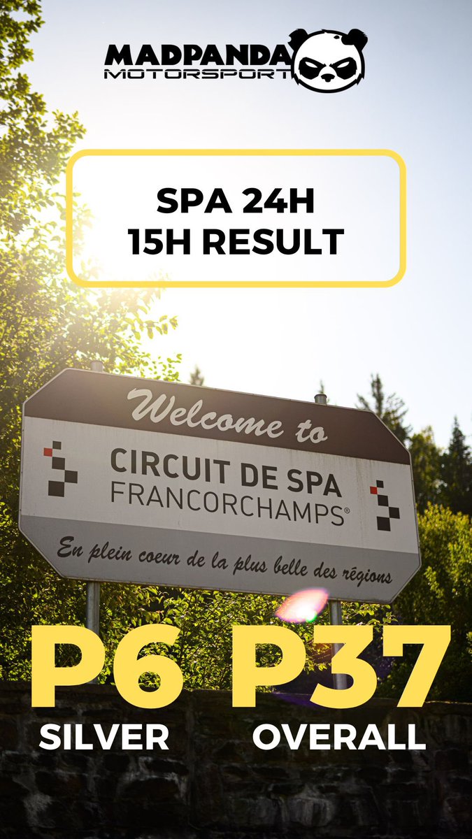 Madpanda_Msport's tweet photo. 15h are already in the books! 💪

Let’s get the best from this 9 hours that we have ahead 😌

#2024season #GTWorldChEu #GT3 #MercedesGT3 #Madpanda #Sakura #EnduranceRacing #FanatecGT #MercedesAMG #Panda #Spa24h #Crowdstrike24hSpa #24hofSpa https://t.co/agjPEjJtcV