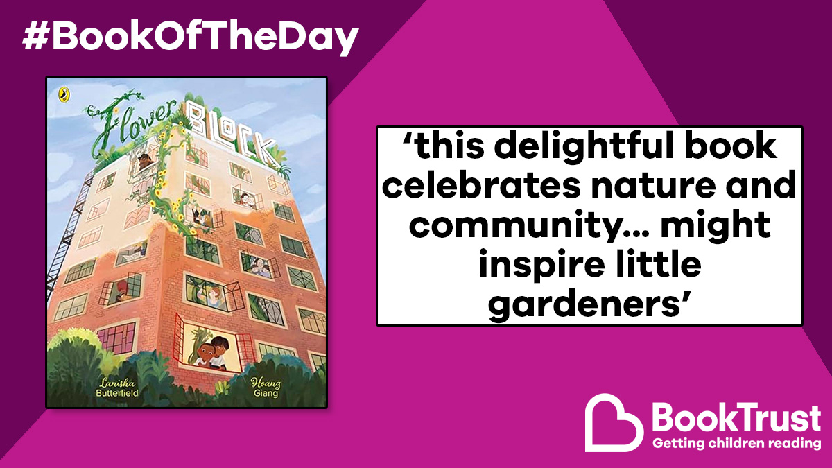 Booktrust's tweet photo. Our #BookOfTheDay is a gorgeous story about gardening, neighbours and bereavement accompanied by beautiful, lush illustrations.
It's the lovely #FlowerBlock from @LanishaNicole14 and Hoang Giang:
https://t.co/RAtB17u7gE @PuffinBooks https://t.co/IgAoFWPvtM