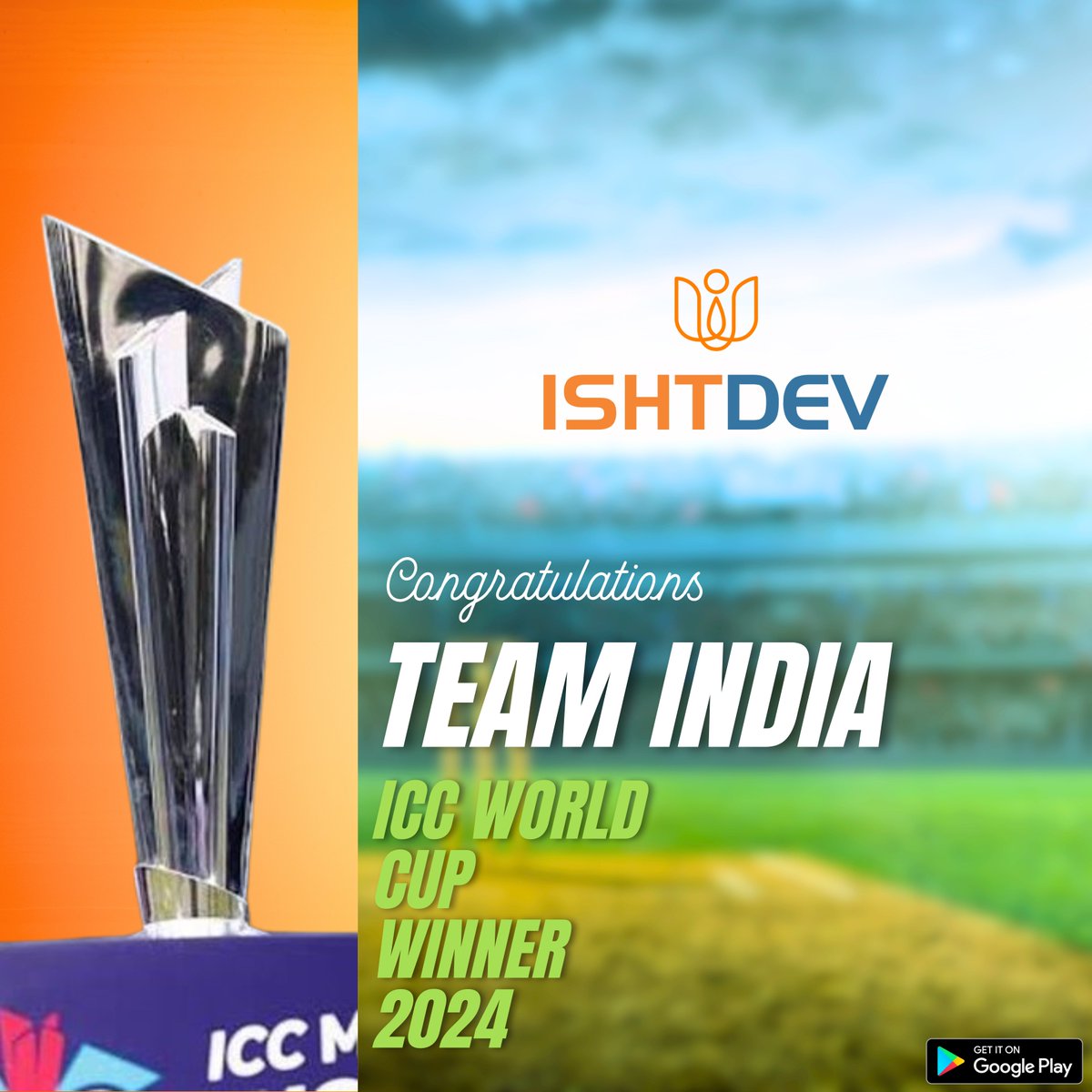 myishtdev's tweet photo. Congratulations World Champions! 🇮🇳💐💐

Team India has won the World Cup once again! 🇮🇳

#IndiaWinWorldCup #T20WorldCupFinal #RohitShamra #ViratKohli #CongratulationsIndia #भारतीयक्रिकेटटीम #टीमइंडिया #Indore https://t.co/zH27vc96mv