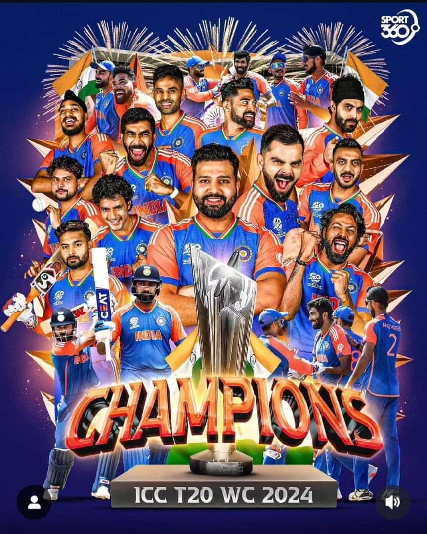RAMGOPALLIKHDA's tweet photo. आईसीसी #T20वर्ल्ड कप के फाइनल में दक्षिण अफ्रीका के खिलाफ ऐतिहासिक विजय हासिल कर विश्व कप जीतकर टीम भारत ने माँ भारती को गौरवभूषित किया है !

यह विजय भारतीय टीम की मेहनत, लगन ,कर्मनिष्ठा  और ध्येयनिष्ठा का परिणाम है !

टीम भारत के समस्त ऊर्जावान खिलाड़ियों को हृदयतल से बधाई https://t.co/JK4GRVerna