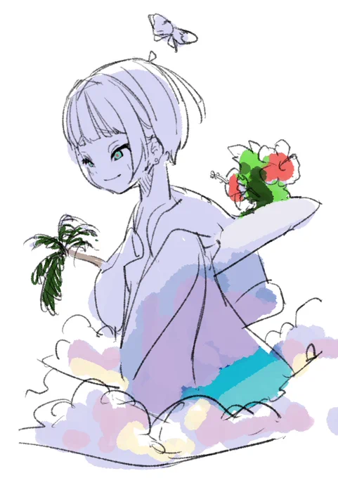 沖縄から引っ越す前日に描いて没った絵