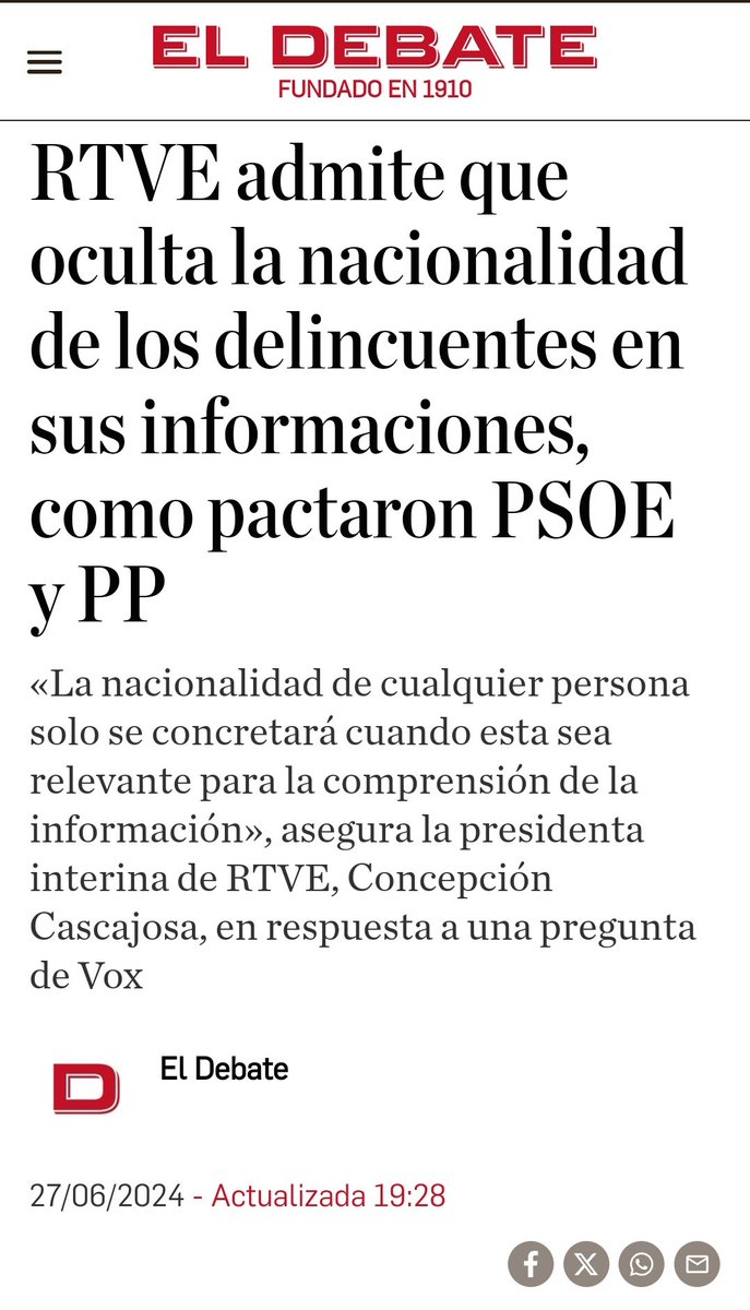 FernandoJesusRT's tweet photo. Ese argumento, #LoDiario, os quedaría bien si no fuese porque RTVE ya ha admitido el acuerdo PP-PSOE para ocultar la nacionalidad de los delincuentes en sus informaciones y si vosotros no estuvieseis en el grupo de medios que directamente ni informáis cuando son extranjeros. https://t.co/2GnOATpHYv