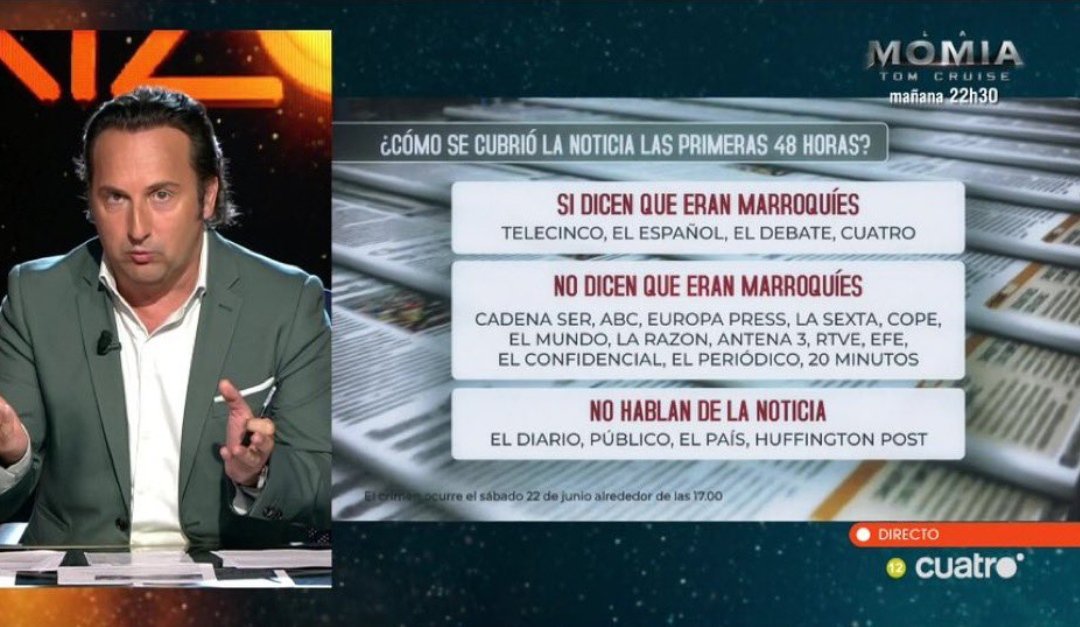 FernandoJesusRT's tweet photo. Ese argumento, #LoDiario, os quedaría bien si no fuese porque RTVE ya ha admitido el acuerdo PP-PSOE para ocultar la nacionalidad de los delincuentes en sus informaciones y si vosotros no estuvieseis en el grupo de medios que directamente ni informáis cuando son extranjeros. https://t.co/2GnOATpHYv