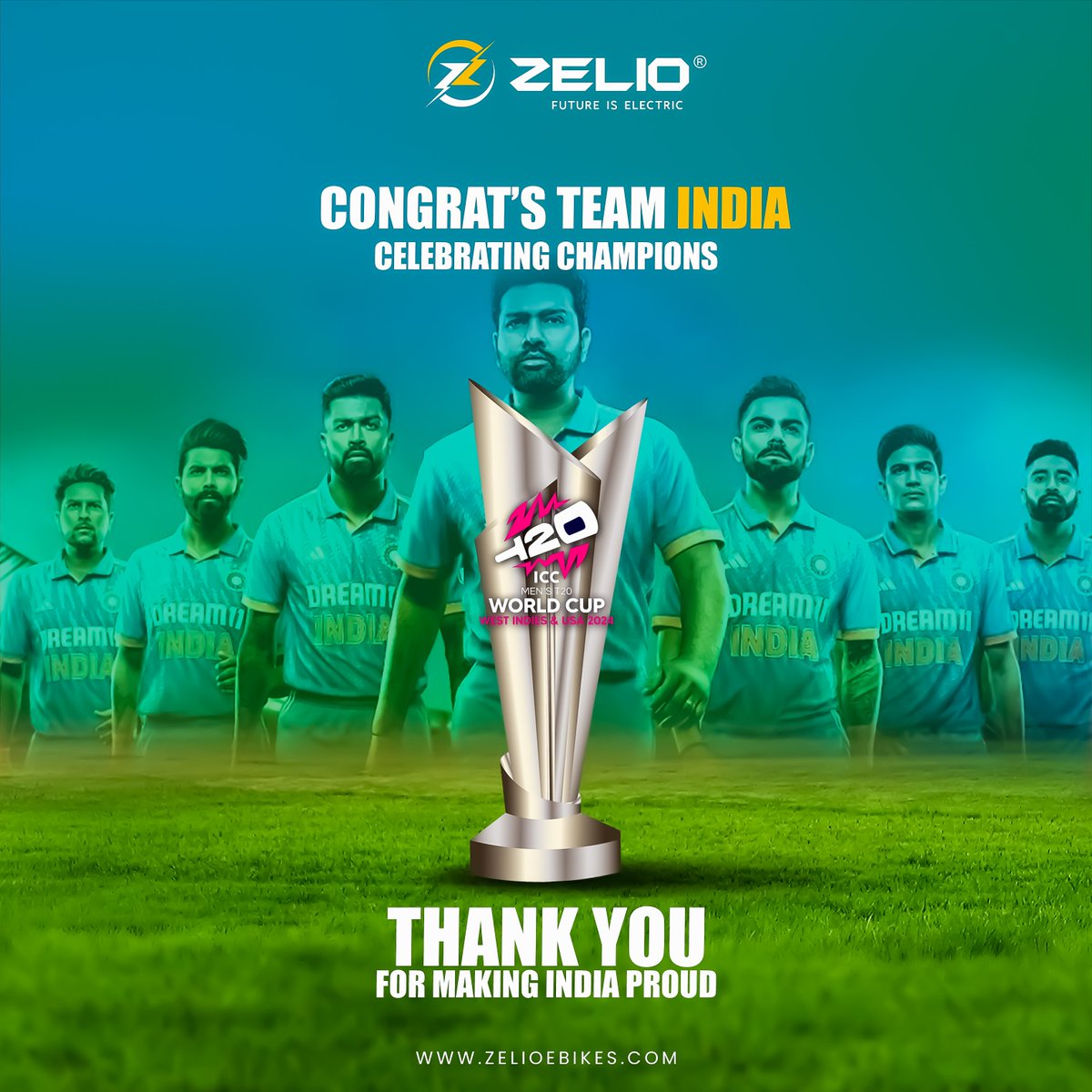 Riding high on victory! 🏆 Congratulations Team India on your T20 World Cup win!
The unstoppable Team India! Thanks For Making Whole Country Proud.