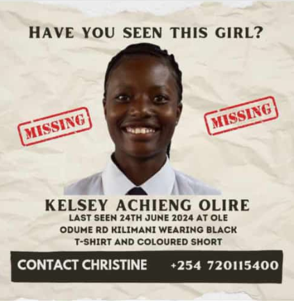 Missing Person Alert: Kelsley Achieng Olire