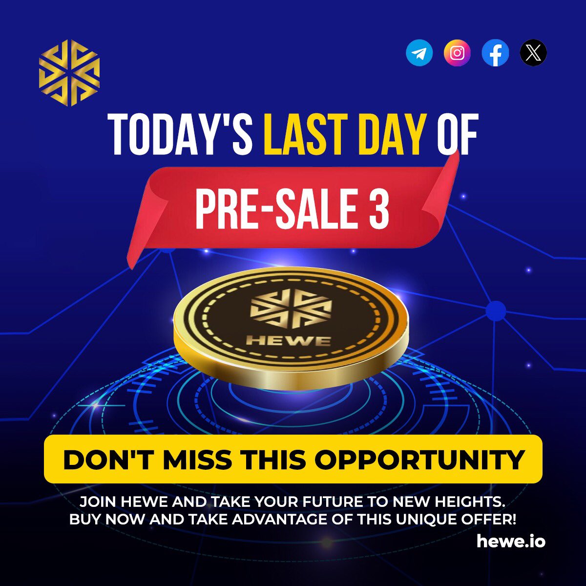 heweofficial's tweet photo. Don’t Let Today End Without Buying Your HEWE Token ⏰💛
.
.
.
Follow For More @heweofficial 
.
.
.
#hewetoken #cryptoinvestment #buynow #presale #cryptocurrency #cryptolover #investment #futureinvestment https://t.co/WEWiWc188m