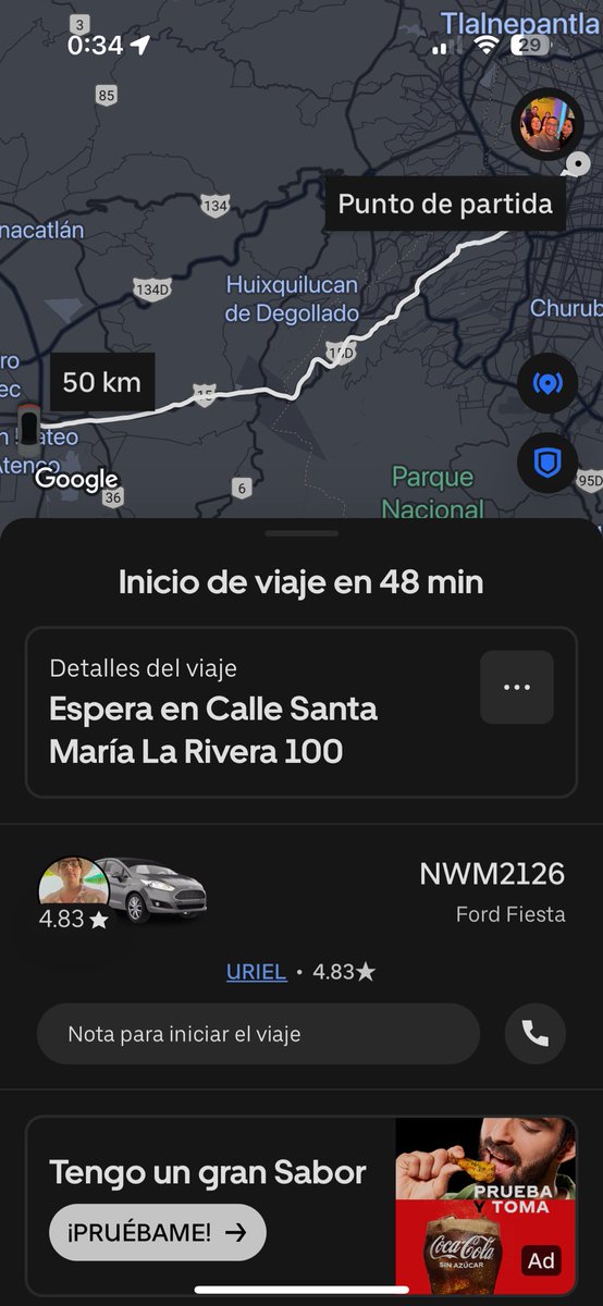 MiikeAng's tweet photo. @Uber_Support Uber necesito ayuda con este conductor que no toma mi viaje se aleja más de mi destino y no pienso pagar la tarifa de cancelación… no tienen la opción de denuncia de estos casos https://t.co/2v5IGbyDsA