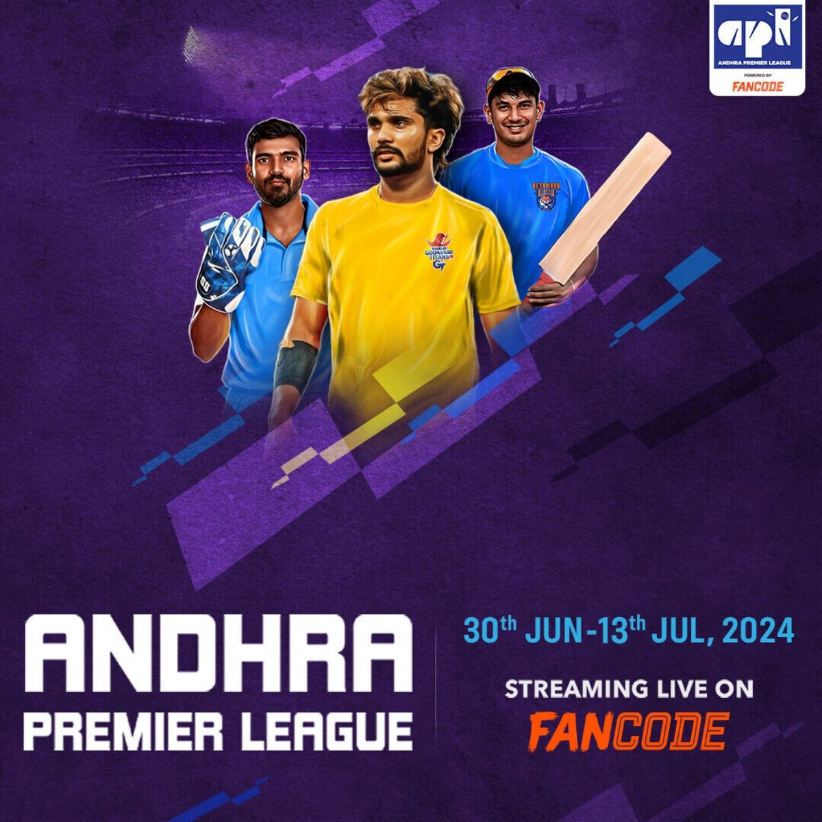 srhfansofficial's tweet image. Get ready for the APL T20 - Andhra Premier League streaming Live exclusively on @fancode 💯

Watch here - fancode.com/tour/17482547?…

#APLonFanCode