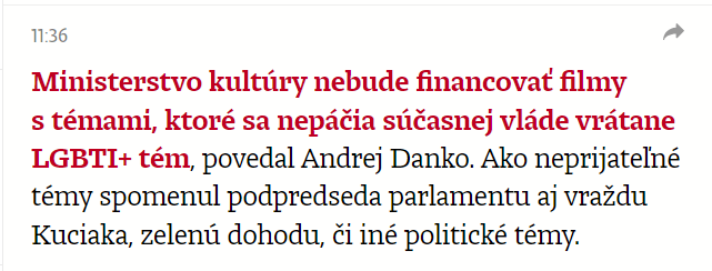 V tomto je rozdiel medzi opozíciou a Koalíciou národnej zrady: 
Andrejovi Dankovi vadia filmy o vražde Jána Kuciaka. Nám ostatným vadí vražda Jána Kuciaka.