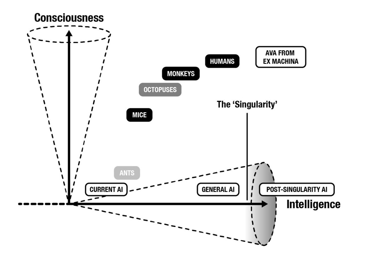 4/ I first consider why people might think that AI is, or could be, conscious. I show how we are led astray by built-in biases of anthropocentrism, human exceptionalism, and anthropomorphism. Intelligence and consciousness are not the same thing.