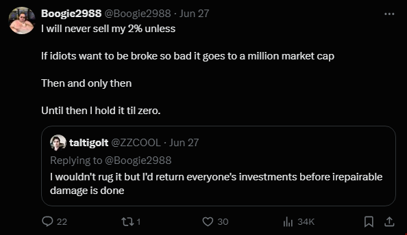 SubToOptimus's tweet photo. 4. Despite initially telling Coffeezilla he had 2% stake of Faddy Tokens he 'didn't have access to' and 'were nothing good for him', he here admits there are scenarios in which he WOULD sell this stake in Faddy Token. He went on to later burn his stake, obviously he had the capability to sell indirectly.