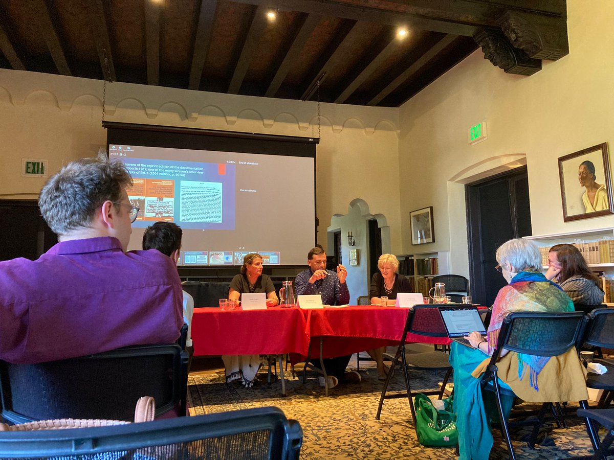 Wrapping up our "Archives in / of Transit" event <a href="/InGlobalTransit/">In Global Transit</a> with Simone Lässig <a href="/GHIWashington/">GHI Washington</a> and Jennifer Rodgers <a href="/USCShoahFdn/">USC Shoah Foundation</a>. Many thanks to our co-conveners  <a href="/QMUL/">Queen Mary University of London</a> <a href="/RHUL_HRI/">RHUL Holocaust Research Institute</a> <a href="/wienerlibrary/">The Wiener Holocaust Library</a> <a href="/USCDornsife/">USC Dornsife College of Letters, Arts & Sciences</a> - and to our partners <a href="/USCLibraries/">USC Libraries</a> <a href="/ThomasMannHouse/">Thomas Mann House</a> @VillaAuroraLA