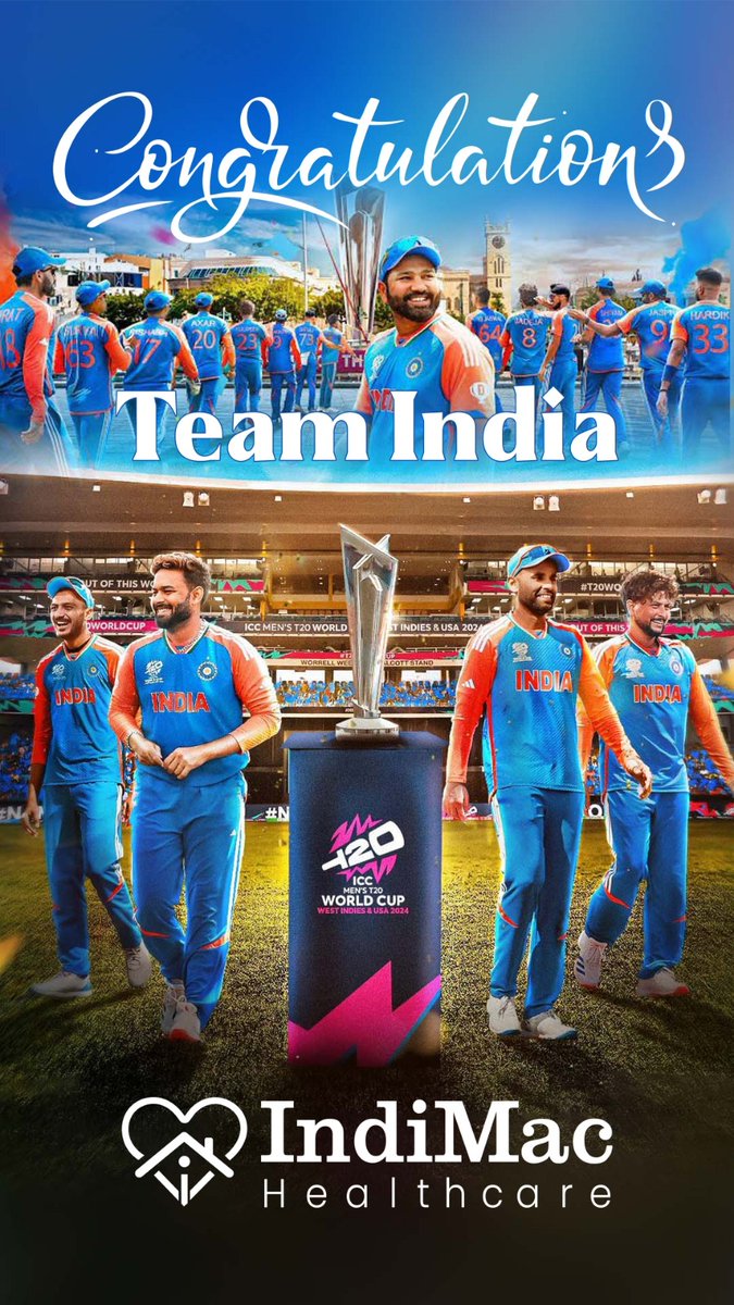 RitzMac10's tweet photo. Congratulation 🎊 Team India
#T20WorldCup #ViratKohli #T20WorldCup2024Final #MSDhoni #RohitShamra https://t.co/G8gyxFdBjX
