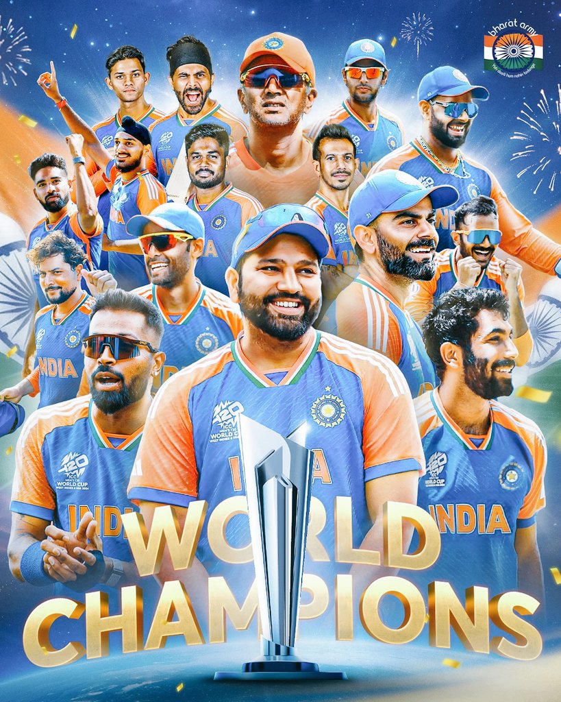 imshiv3011's tweet photo. Well played champions ✌️
Congratulations to every individual from around the world who supported india... We did it guys🇮🇳❤️
#IndiaWinWorldCup2024 https://t.co/TJsqMLWJOj