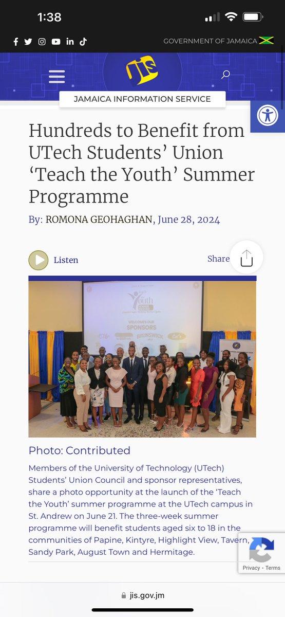 UTechlaw's tweet photo. The "Teach the Youth" initiative is a remarkable program dedicated to empowering young minds through education. Guided by the Students' Union Council, UTech Jamaica, will see Abygale Brown, the Faculty of Law representative, honored to participate in the 2024 program. 💜🦁⭐️ https://t.co/dOGeF34Izr