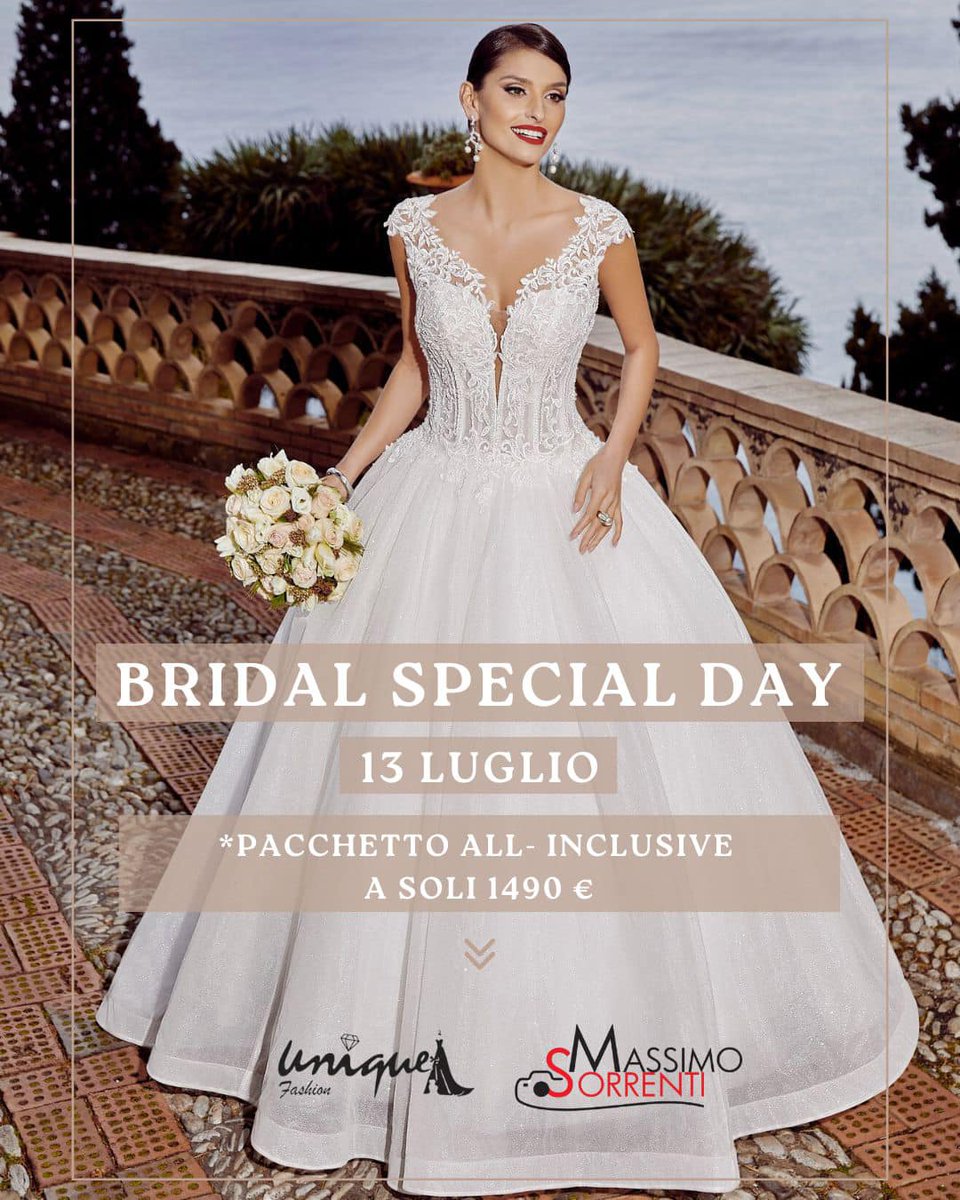 Sabato 13 luglio, a Salsomaggiore Terme, organizziamo un evento fashion sposa sul red carpet. Che ne dici di non essere solo una spettatrice, ma di avere l'opportunità di indossare e farti fotografare nell'abito da sposa dei tuoi sogni? Solo le prime 10 fortunate tel.3707240249