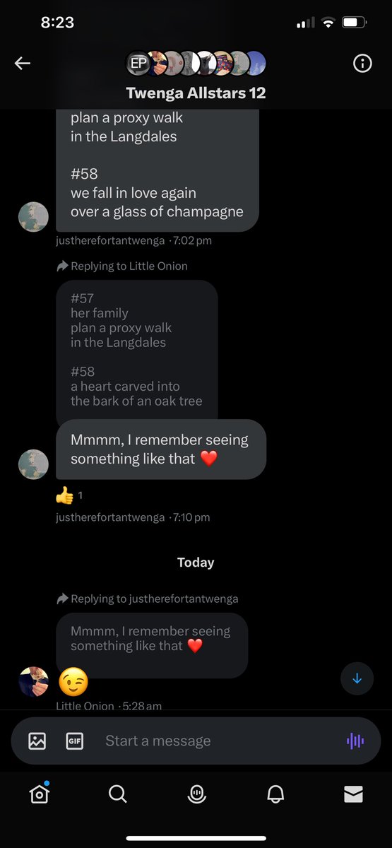 #57 
her family  
plan a proxy walk 
in the Langdales

#58
a heart carved into
the bark of an oak tree

#twenga #love <a href="/LittleOnion/">Little Onion</a> 
<a href="/artpickdarkpot/">patrick</a> <a href="/tantwenga2024/">justherefortantwenga</a> @jamray <a href="/byTinaFrancis/">Tina Francis</a> @Random_Fate <a href="/Gavin_Wade_/">Gavin_Wade_</a> <a href="/AnumAJamal/">Anum Jamal</a> @ruthclaxton <a href="/Cathy_Wade/">Cathy Wade</a> #100verses #sharedwriting