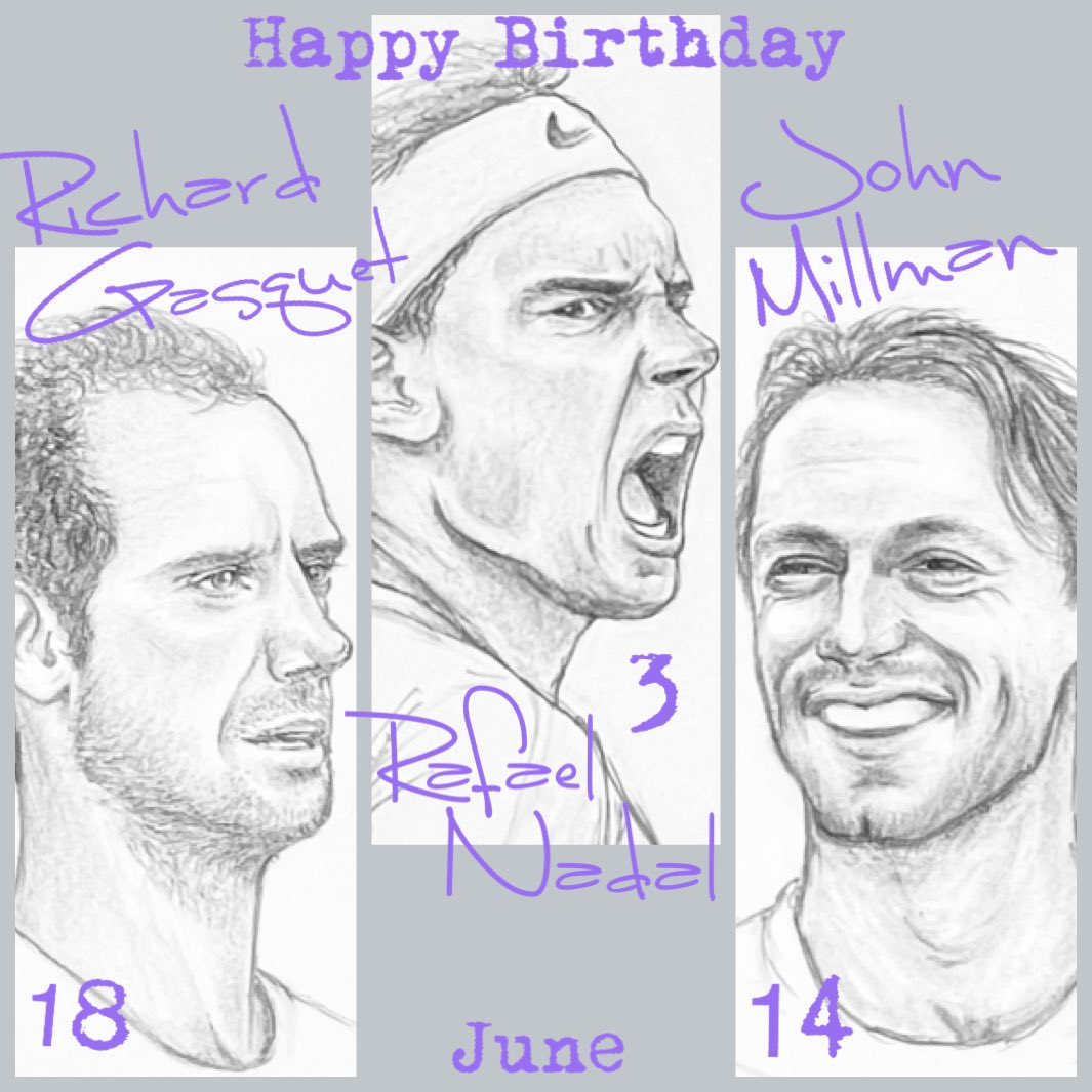 samansa05290201's tweet photo. Birthday (June 🐌)
#HappyBirthday 🎂🎾
#RafaelNadal 🇪🇸
#JohnMillman 🇦🇺
#RichardGasquet 🇫🇷
#VasekPospisil 🇨🇦
#UgoHumbert 🇫🇷
#AdrianMannarino 🇫🇷
#DusanLajovic 🇷🇸 https://t.co/2e42EVBjJM